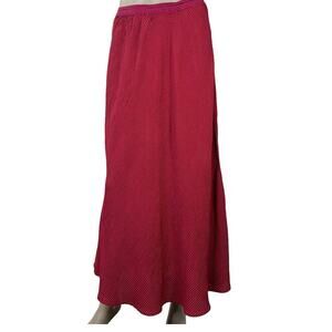 KHAKI Rose Vintage Gingham Slip Maxi Fishtail Skirt Pullon Size S Red Black